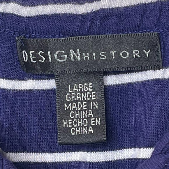 ๐ DESIGN HISTORY | Blue and White Striped Maxi Dress with Braided Neckline | L - Picture 6 of 10